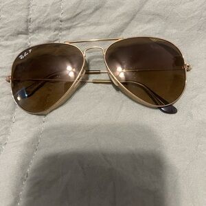 Ray-Ban Classic Gold Aviators with Brown Lenses